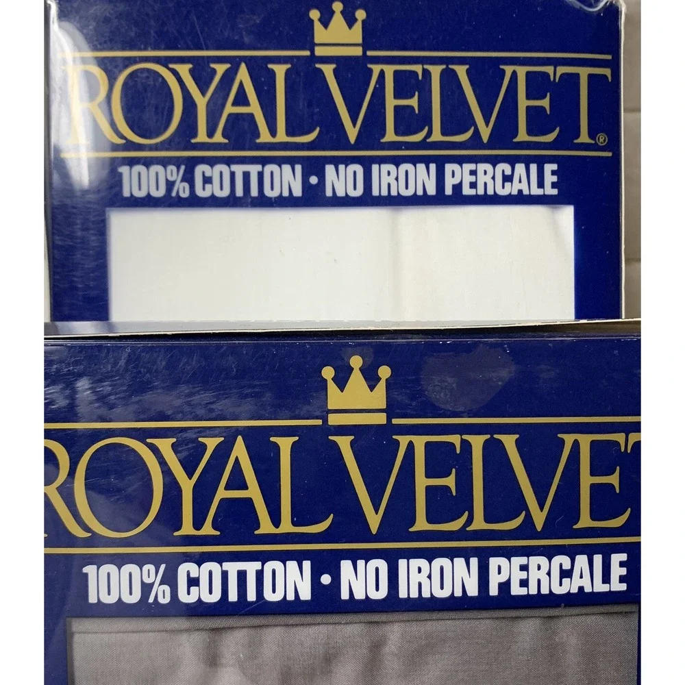 Vtg Fieldcrest Royal Velvet Twin Flat & Fitted Sheets Cotton Percale Made USA